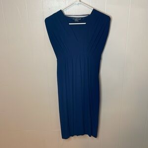 Norma Kamali V Neck Blue Dress